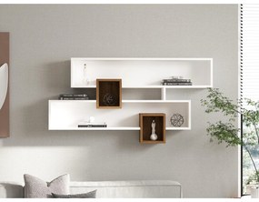 Fali polc Karen - Walnut, White