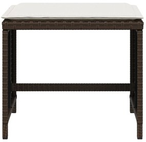 4 db barna polyrattan kerti szék párnával 41 x 41 x 36 cm