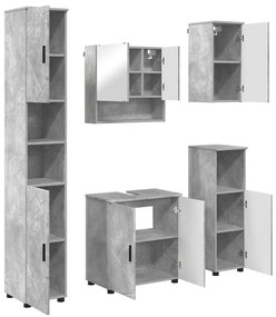 Fürdőszoba bútor szett 5 pcs Beton szürke 61 x 35 x 64 cm
