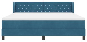 Boxspring Ágy Matrac Kék 180x200 cm Bársonyos