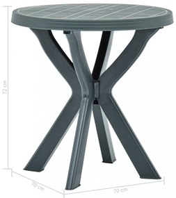 zöld műanyag bisztróasztal Ø70 cm