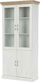 vitrines szekrény, északi sosna/vadtölgy, ROYAL W4D