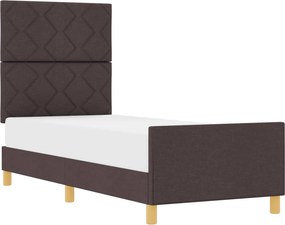 vidaXL Ágykeret fejtámlával sötétbarna 80 x 200 cm szövet
