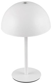 Matt fehér LED asztali lámpa fém búrával (magasság 21 cm) Munoz – Trio