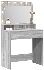 LED-es Sminktükör Szürke Sonoma 79x41x135 cm