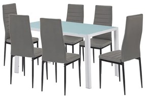 Mabel 6+1 étkező garnitúra szürke-fekete