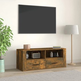 Füstös tölgy színű szerelt fa TV-szekrény 100 x 35 x 40 cm