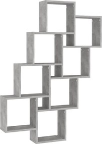 vidaXL betonszürke szerelt fa négyszögű fali polc 90 x 15 x 119 cm