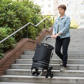 Jurhan COMFORT bevásárlótáska lépcsőjáró kerekekkel, 50l, fekete