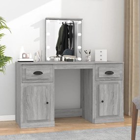 szürke sonoma színű fésülködőasztal LED-del 130x50x132,5 cm