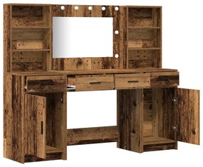 Sminkasztal Készlet 3 pcs Régi fa 78.5 x 41 x 135 cm Faanyag