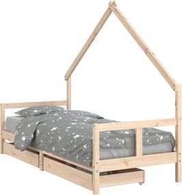 vidaXL tömör fenyőfa gyerekágykeret 80 x 200 cm