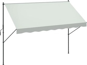 Outsunny Kihúzható Kézi Napernyő 3x1.75 m Kültéri Terasznápernyő Magasságállítás Karral 210-310 cm Fúrás Nélkül Balkonra Kertbe Krém | Aosom