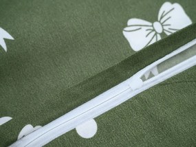 Mikroflanel ágyneműhuzat WHITE BOW zöld Ágyneműhuzat mérete: 70 x 90 cm | 140 x 200 cm