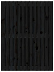fekete tömör fenyőfa fali fejtámla 82,5 x 3 x 110 cm