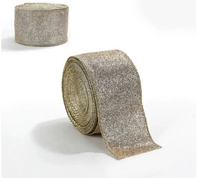 Karácsonyi szalag FESTIVE 5 cm x 2 m, arany-ezüst