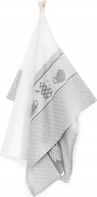 Konyhai törlőkendő Tea 50x70cm ezüst 100% pamut