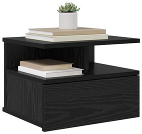 Falra Szerelhető Éjjeli Asztal Fekete Tölgy 40x31x27 cm MDF