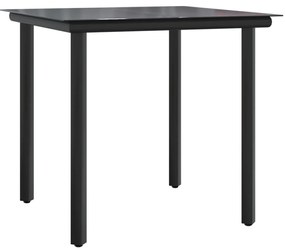 3 részes szürke polyrattan kerti étkezőgarnitúra párnával