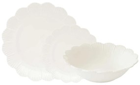 Fleuri 18 részes prémium fehér porcelán étkészlet Easy Life