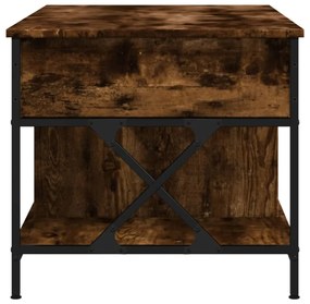 füstös tölgy szerelt fa és fém dohányzóasztal 100 x 55 x 50 cm