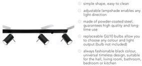 Etna 4L fekete mennyezeti lámpa - Sollux