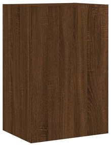 2 db barna tölgy szerelt fa fali TV-szekrény 40,5 x 30 x 60 cm