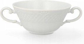 Lubiana Arianna Fehér Porcelán Levesestál Fülekkel, Pacalleves Tál, 300ml 1 db