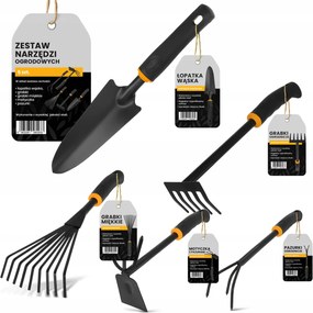 5x Kerti szerszám készlet Kerti Lapát Kis Gereblye Kerti Kapa Karmok