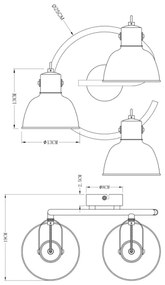 Globo 54655-3 - Spotlámpa FILLO 3xE14/25W/230V