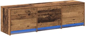 vidaXL TV szekrény leddel fiókkal Öreg fa 140 x 34 x 40 cm Faanyag
