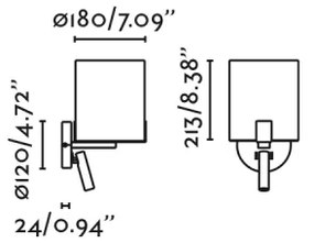 FARO 20053 - LED Fali lámpa NILA 1xE27/15W/230V + LED/3W krémes/fekete