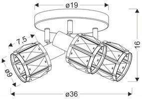 Spotlámpa DUBAI 3xE14/40W/230V átm. 36 cm fekete/arany