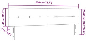 LED Fejtámlás Gombos Rózsaszín 100 cm Bársony