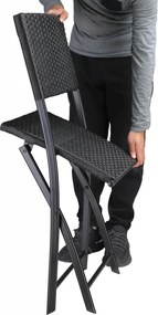 Deuba Rattan összecsukható székek Rome 2 db - fekete