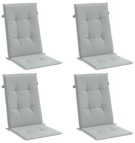 4 db világosszürke szövet magas háttámlájú székpárna 120x50x4cm