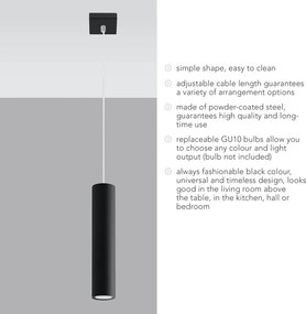 Fekete fém függőlámpa Castro – Sollux