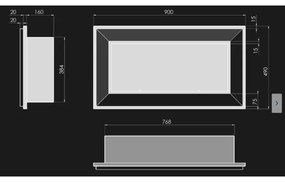 InFire - Beépített BIO kandalló 49x90 cm 3kW fekete