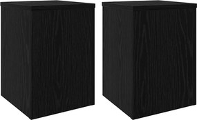vidaXL Növényállvány 2 pcs Fekete tölgy 25 x 25 x 35 cm Faanyag