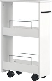 kleankin Helytakarékos Konyhai Kocsi, Dizájn Fürdőszobai Kocsi, Többfunkciós, Helytakarékos, MDF Fa Polc, Forgó Kerekek és Fogantyú, 42.5x20.3x66.7cm,