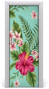 Ajtó tapéta Hawaii virágok 85x205 cm