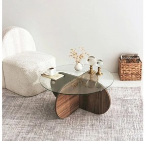 Kávésasztal BUBBLE 35x75 cm barna/átlátszó