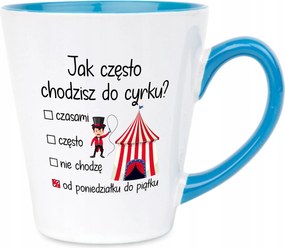 Latte Bögre 350ml Kék Ajándék Egész Hétre Cirkuszban Különböző Minták