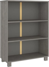 vidaXL HAMAR világosszürke tömör fenyőfa könyvszekrény 85x35x112 cm