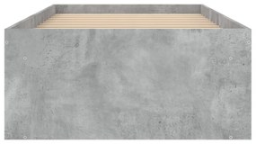 betonszürke kisméretű egyszemélyes ágykeret 75 x 190 cm