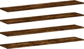 vidaXL 4 db füstös tölgy színű szerelt fa fali polc 100 x 20 x 1,5 cm