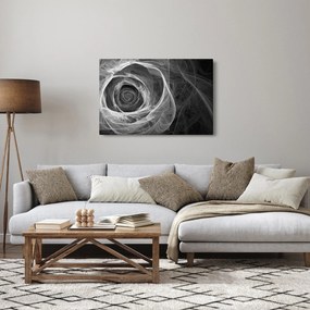 Kép - Absztrakt rózsa fekete-fehér (90x60 cm)