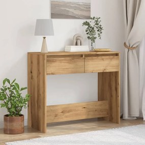 kézműves tölgy színű szerelt fa dohányzóasztal 89x41x76,5 cm