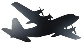 Vidám Fal |  Fából készült fali dekoráció Fekete repülőgép C 130