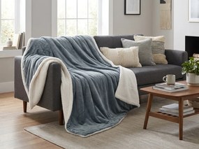 Sherpa pléd CUDDIA, szürkéskék Méret: 200 x 220 cm